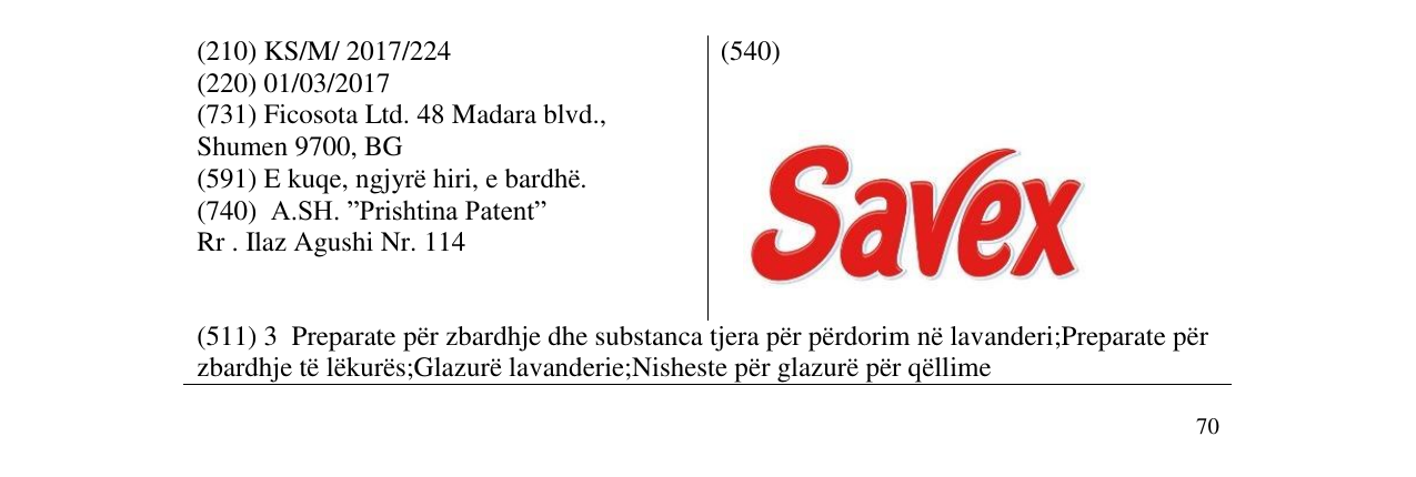 Zëri i markës Savex në buletin