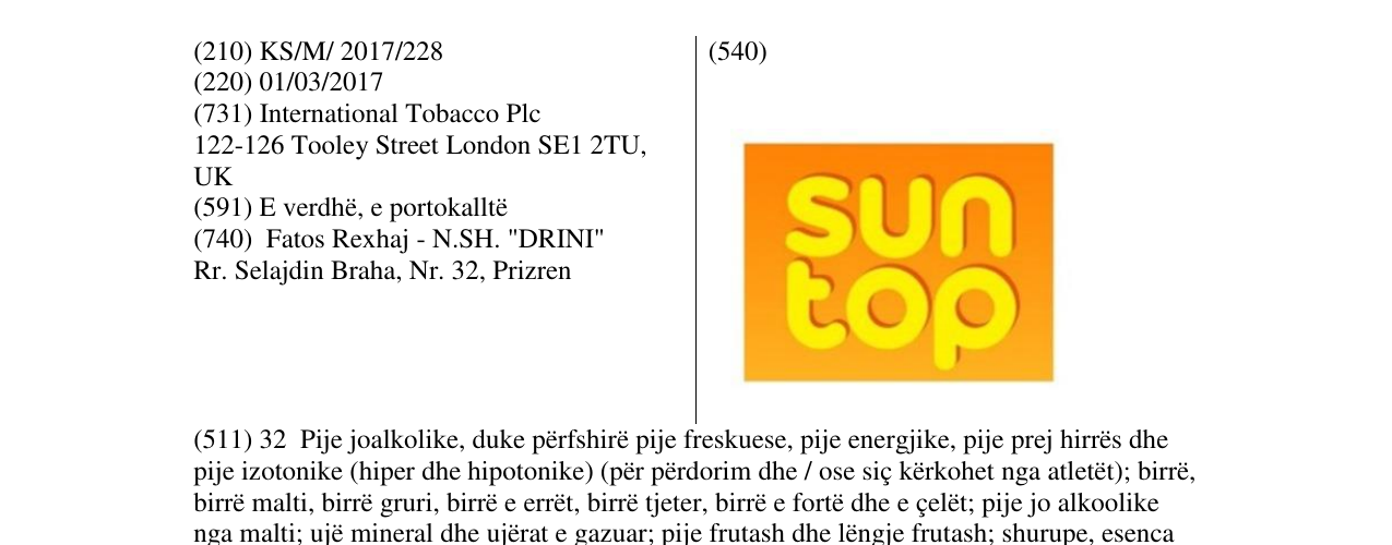 Zëri i markës sun top në buletin