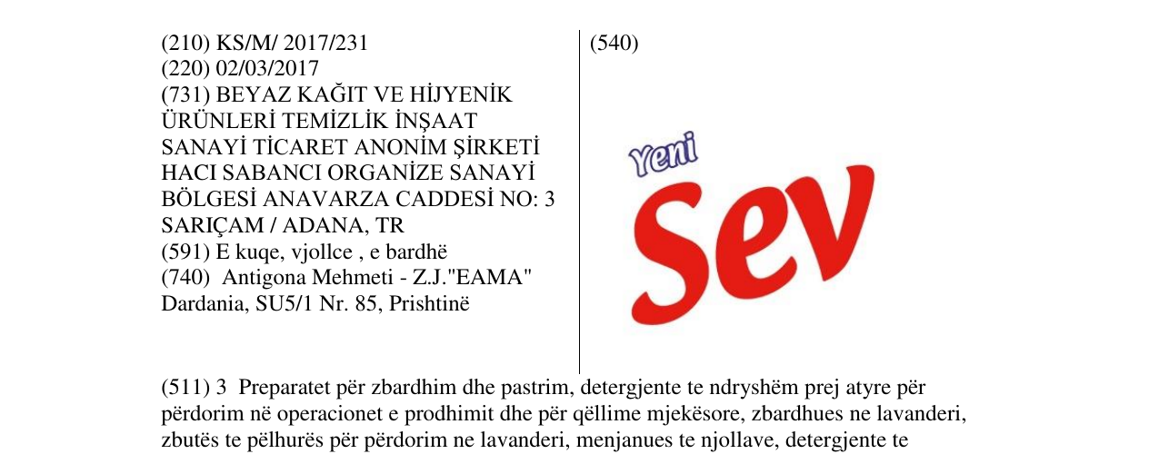 Zëri i markës yeni Sev në buletin