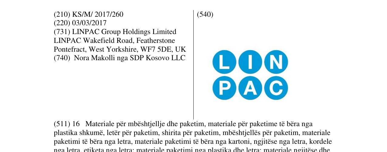 Zëri i markës LIN PAC në buletin