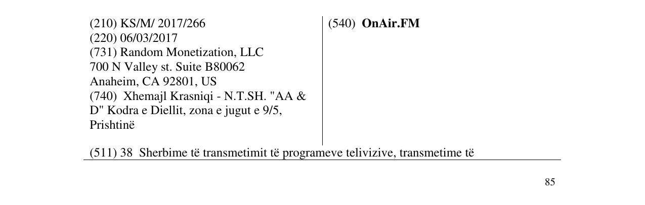 Zëri i markës OnAir.FM në buletin
