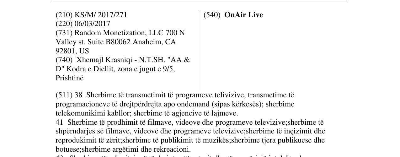 Zëri i markës OnAir Live në buletin