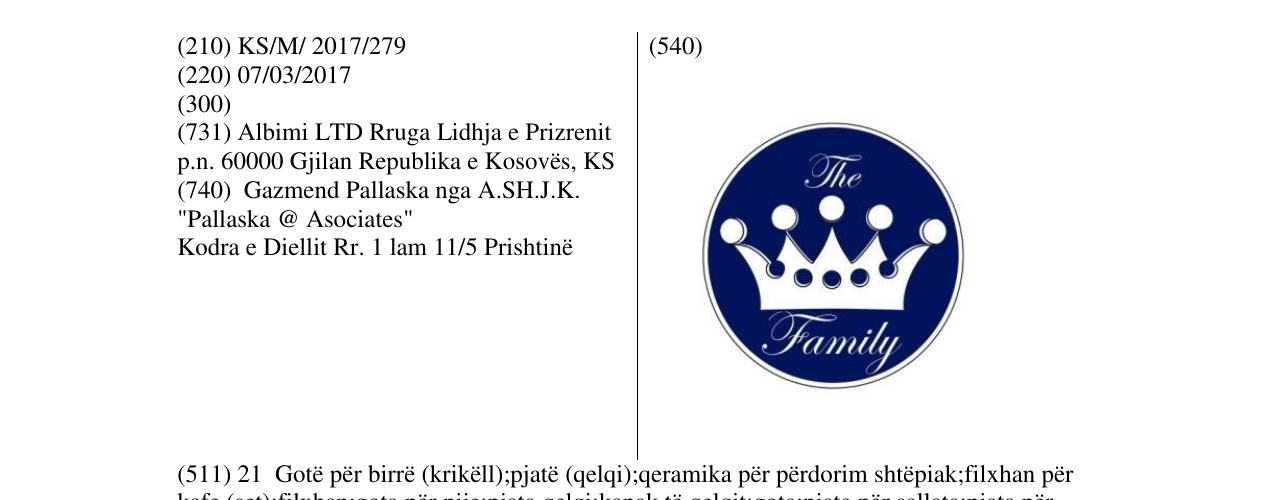 Zëri i markës The Family në buletin