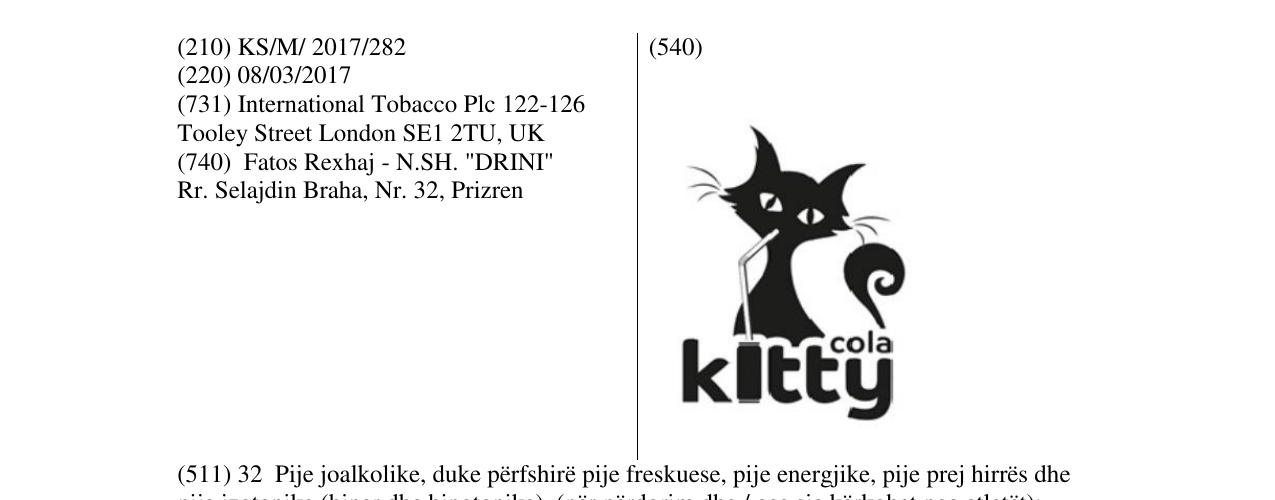 Zëri i markës kitty cola në buletin