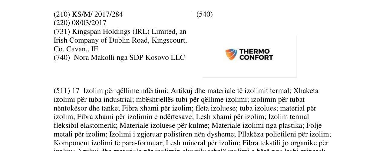Zëri i markës THERMO CONFORT në buletin