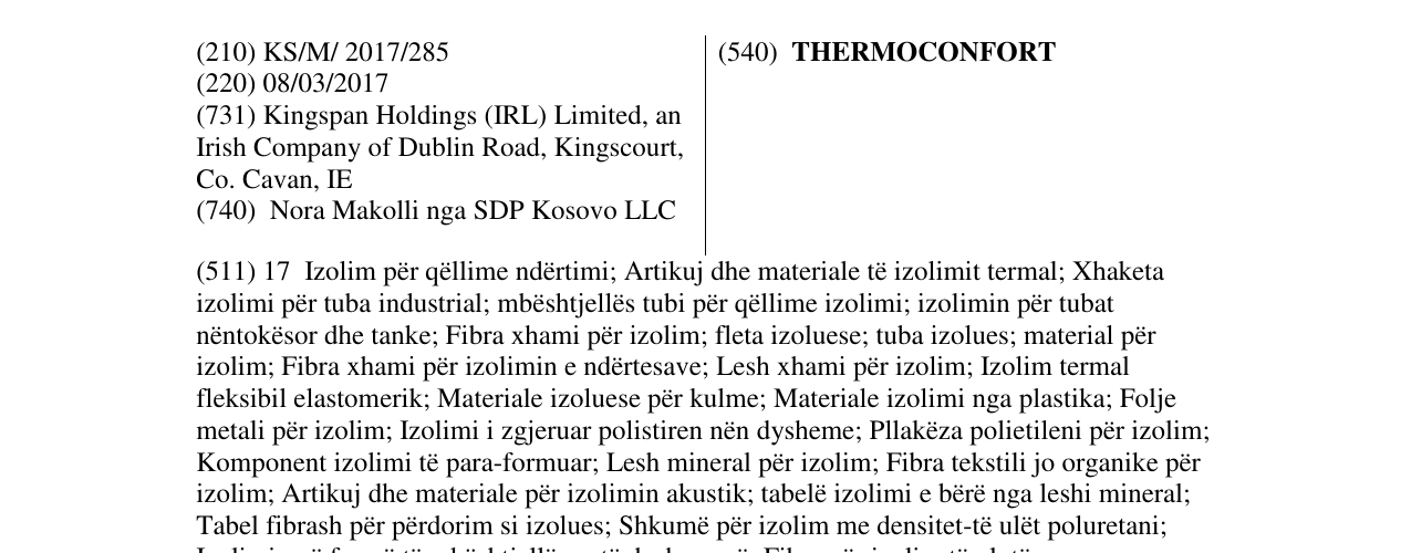Zëri i markës THERMOCONFORT në buletin