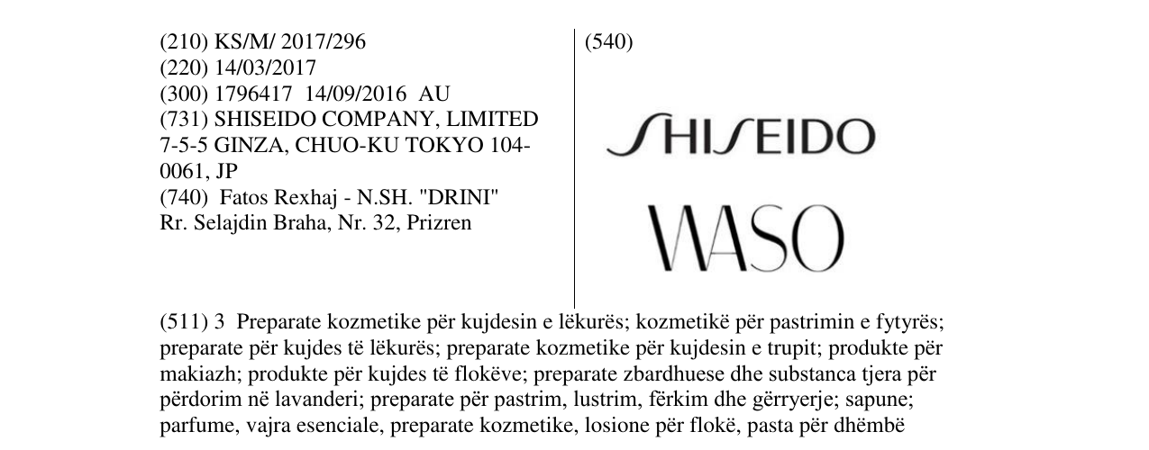 Zëri i markës SHISEIDO WASO në buletin
