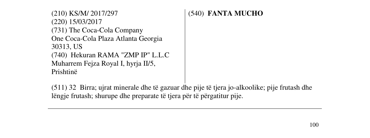 Zëri i markës FANTA MUCHO në buletin