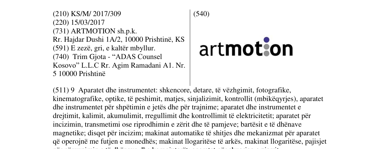 Zëri i markës artmotion në buletin
