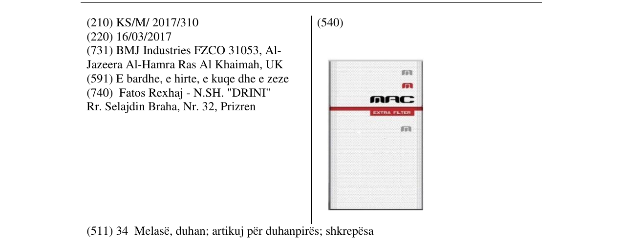 Zëri i markës mac në buletin