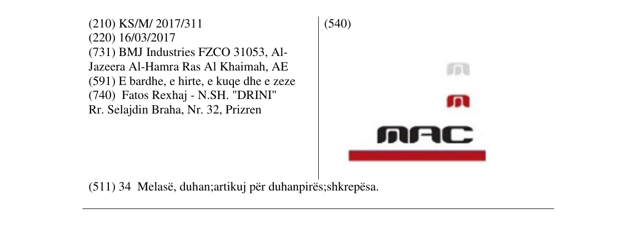 Zëri i markës mac në buletin