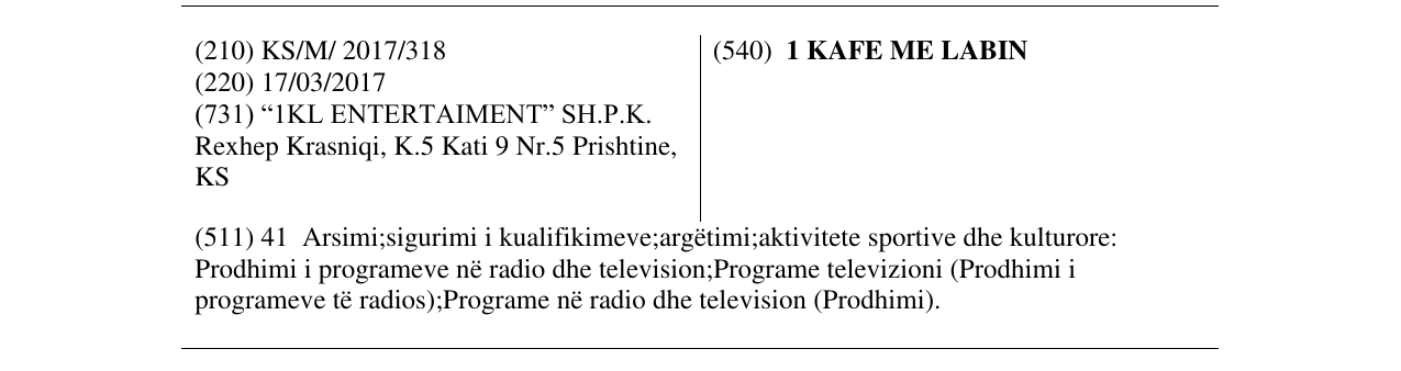 Zëri i markës 1 KAFE ME LABIN në buletin