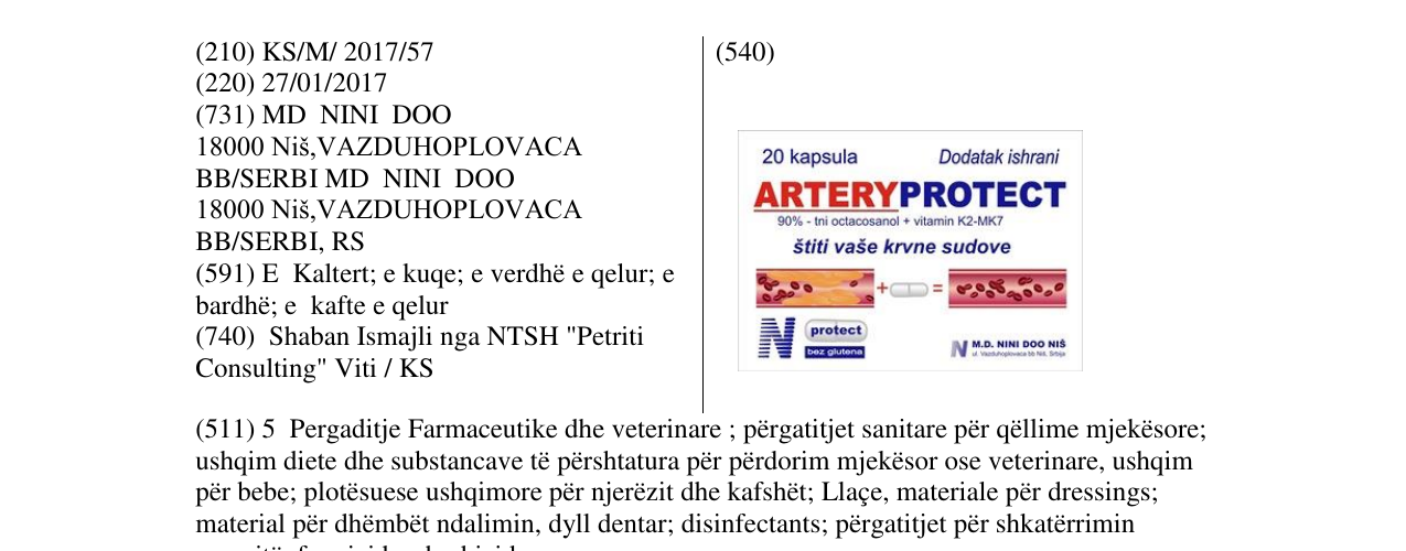 Zëri i markës ARTERYPROTECT në buletin