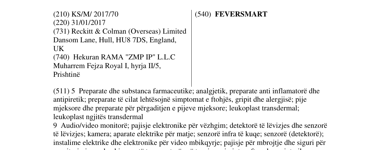 Zëri i markës FEVERSMART në buletin