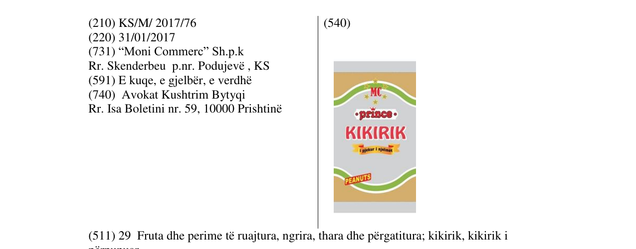 Zëri i markës MC prince KIKIRIK në buletin