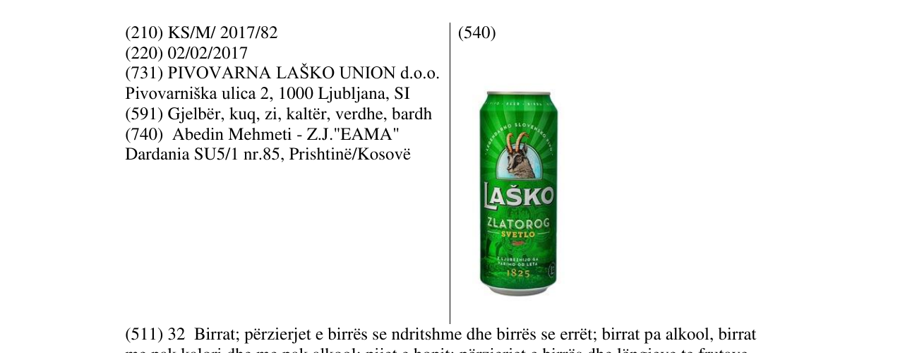 Zëri i markës LASKO ZLATOROG SVETLO në buletin