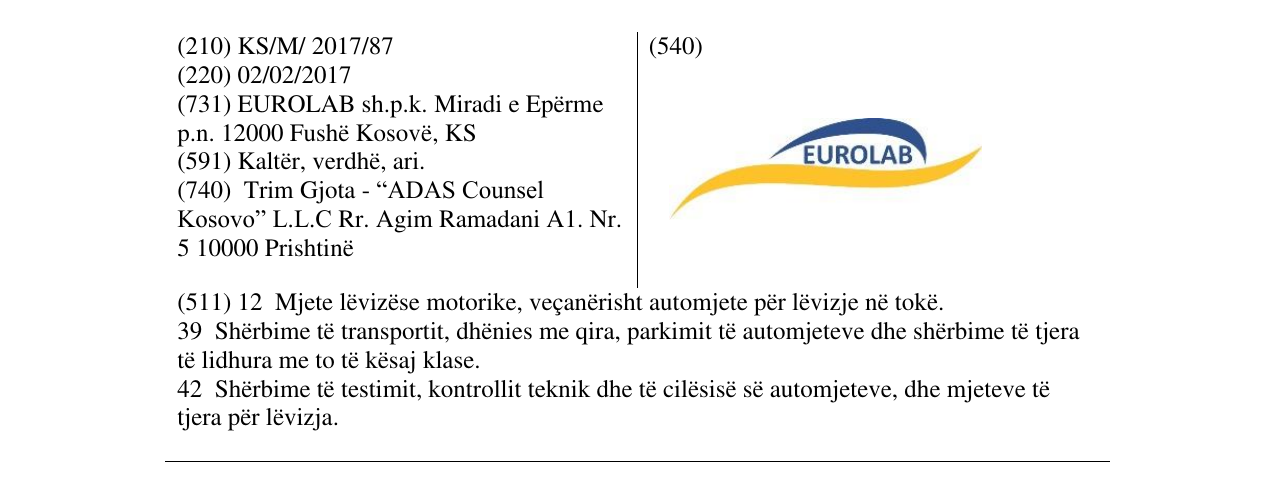 Zëri i markës EUROLAB në buletin
