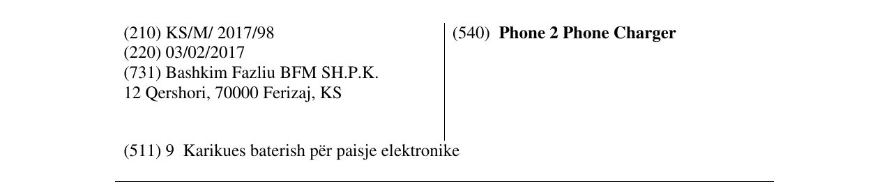 Zëri i markës Phone 2 Phone Charger në buletin
