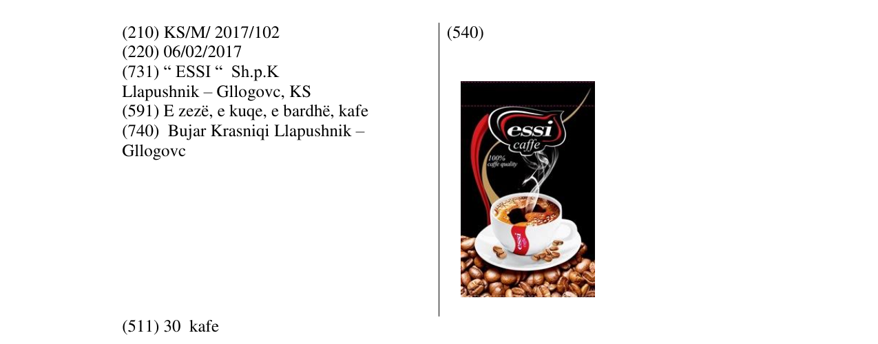 Zëri i markës essi caffe në buletin