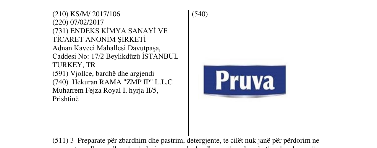 Zëri i markës Pruva në buletin