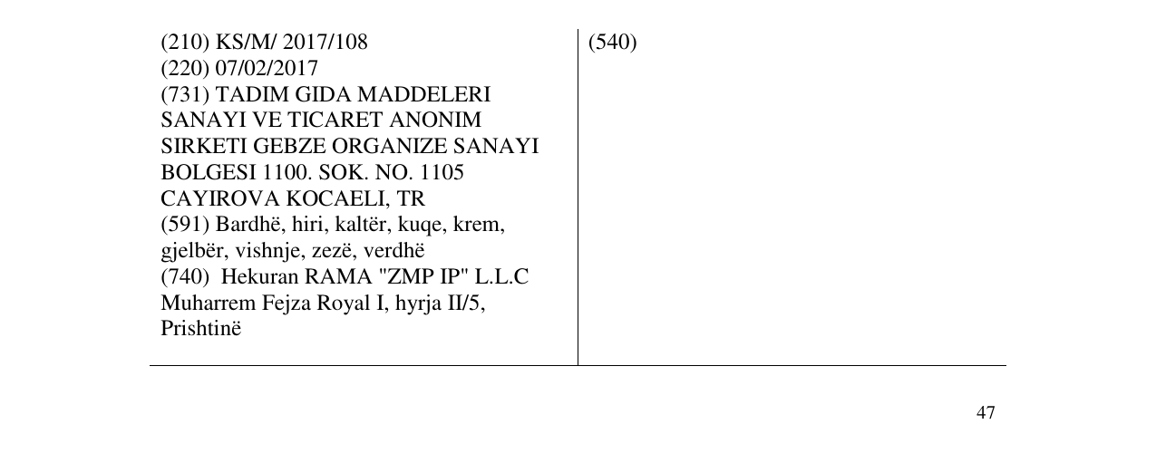 Zëri i markës tadim në buletin