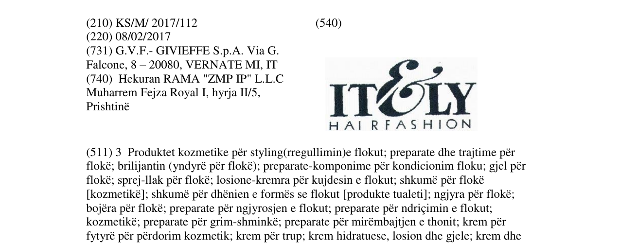Zëri i markës ITA LY HAIR FASHION në buletin