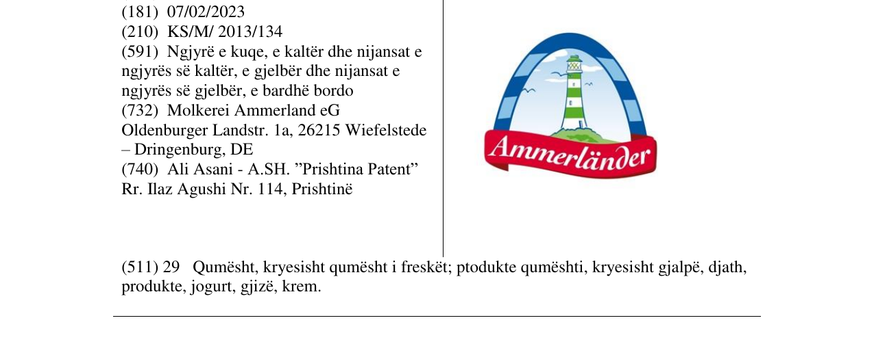 Zëri i markës Ammerländer në buletin