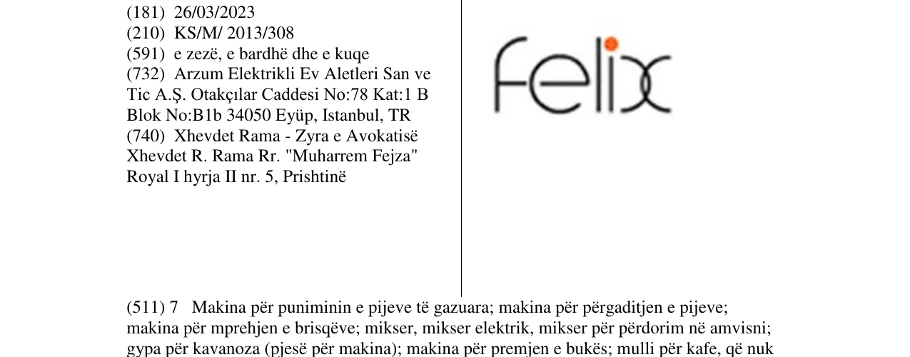 Zëri i markës felix në buletin