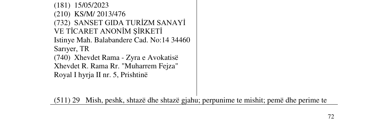 Zëri i markës sarelle në buletin