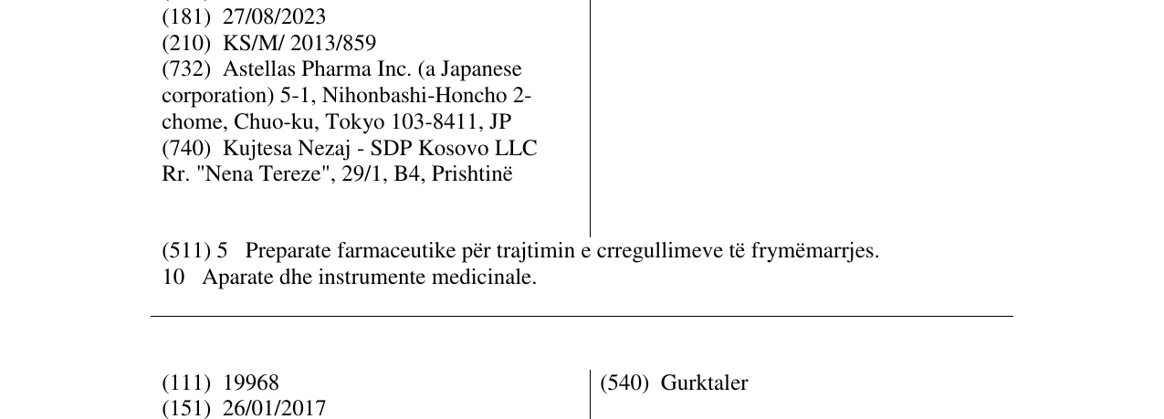 Zëri i markës FORADIL në buletin