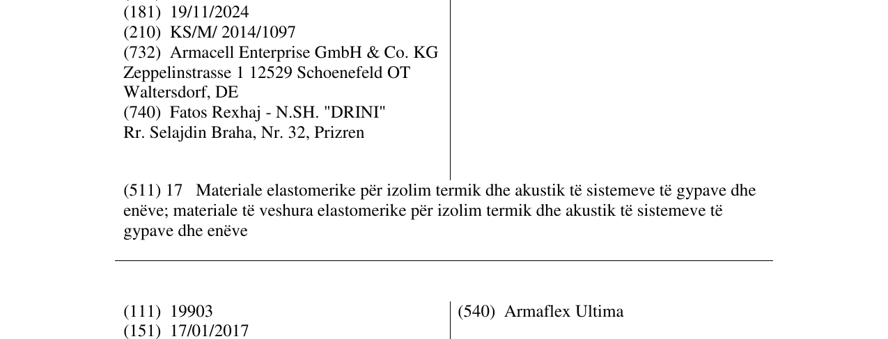 Zëri i markës Arma-Chek në buletin