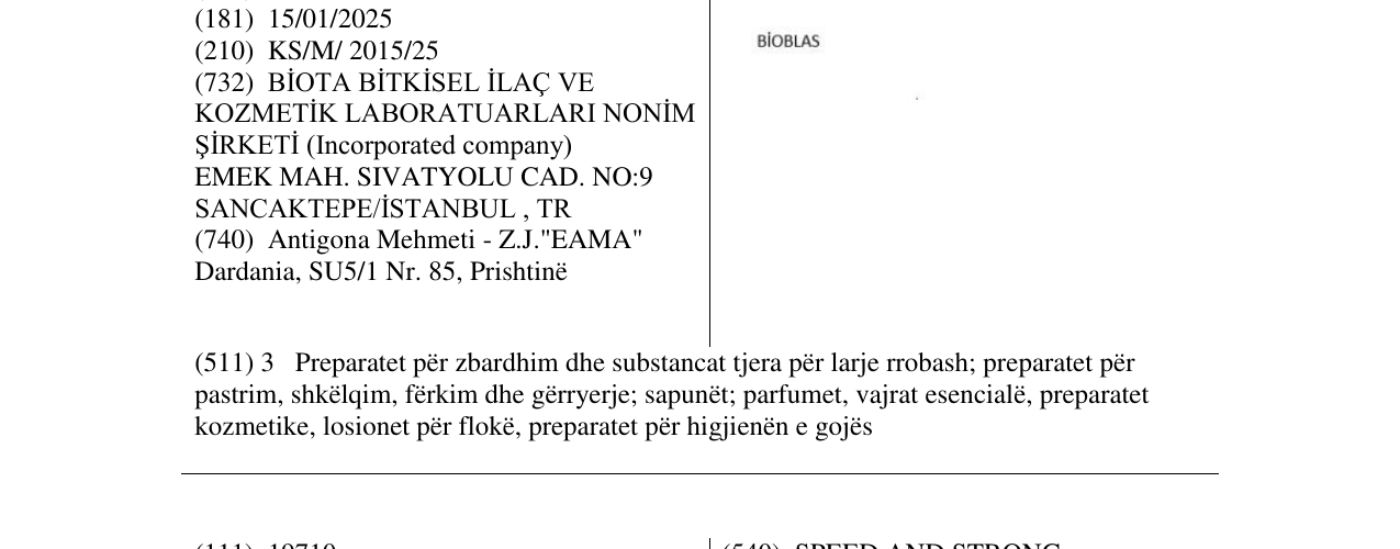 Zëri i markës BİOBLAS në buletin