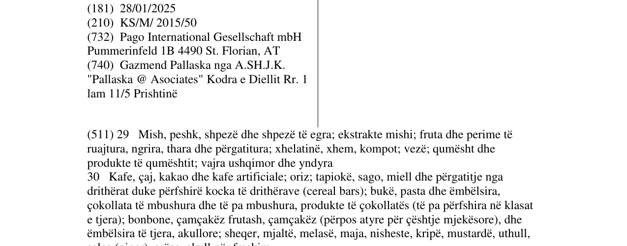 Zëri i markës PAGO në buletin