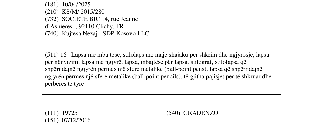 Zëri i markës ROUND STIC në buletin