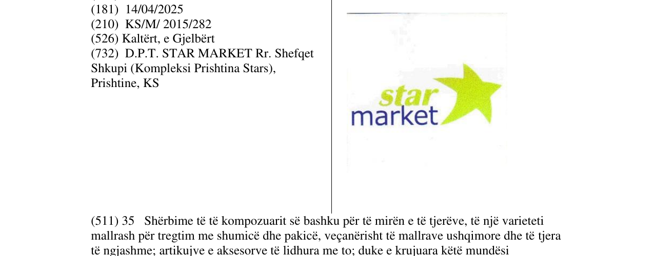 Zëri i markës star market në buletin