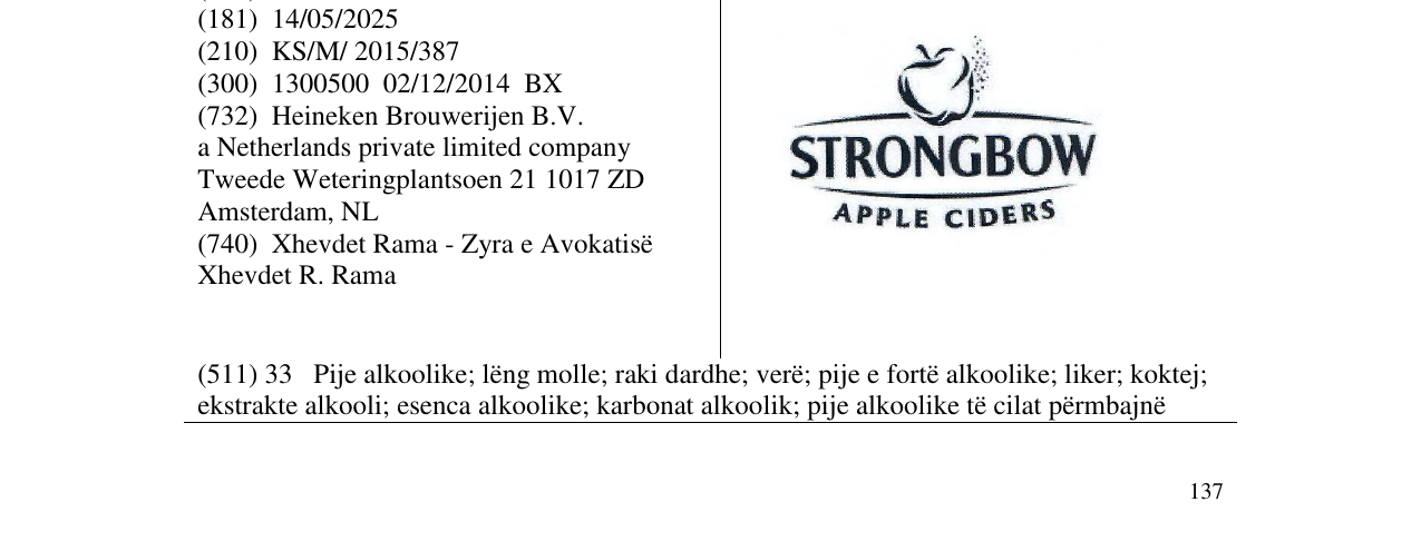 Zëri i markës STRONGBOW APPLE CIDERS në buletin