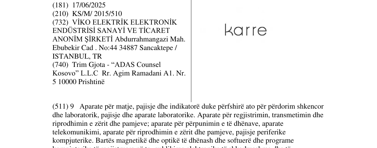 Zëri i markës karre në buletin