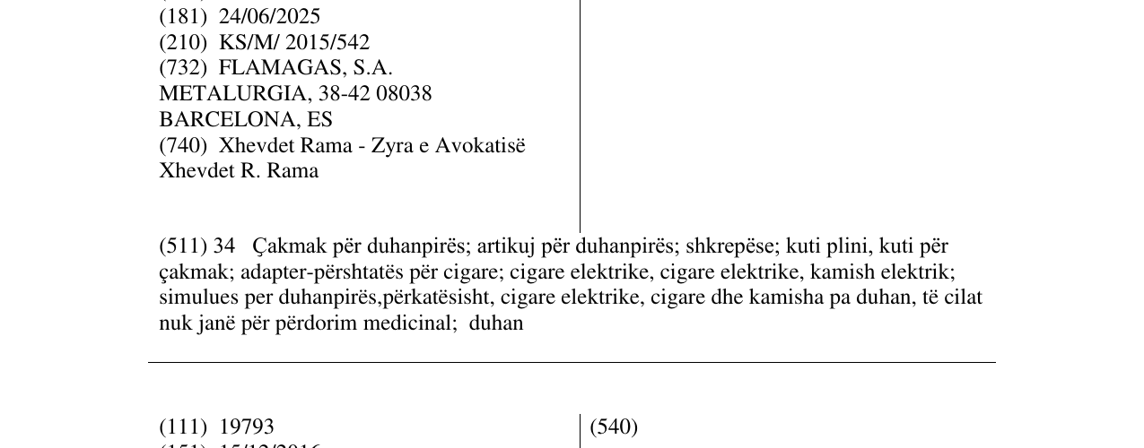 Zëri i markës CLIPPER në buletin