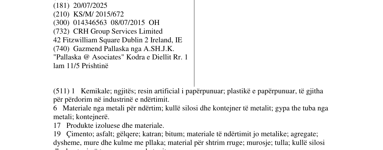 Zëri i markës CRH në buletin