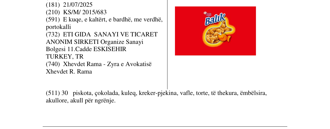 Zëri i markës Markë figurative në buletin