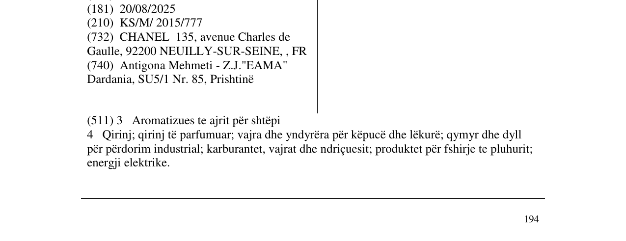 Zëri i markës COCO në buletin