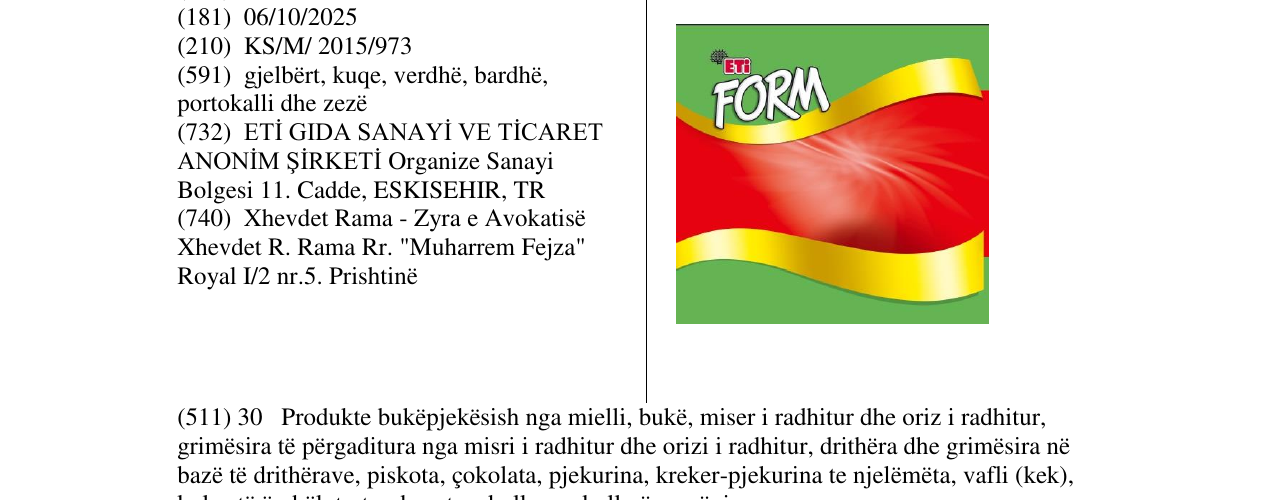 Zëri i markës ETi FORM në buletin