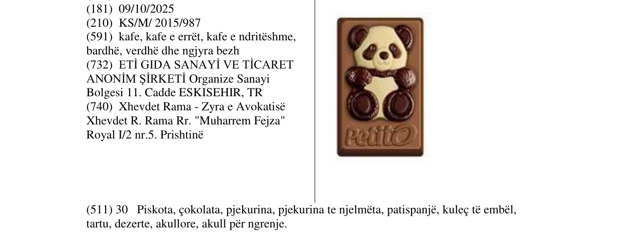 Zëri i markës Petito në buletin