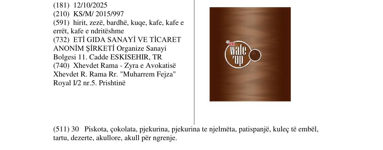 Zëri i markës ETi wafe'up në buletin