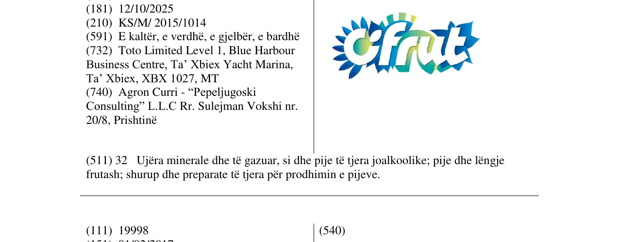 Zëri i markës cifrut në buletin
