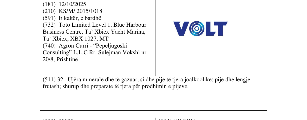 Zëri i markës VOLT në buletin