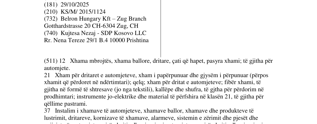 Zëri i markës CARGLASS në buletin
