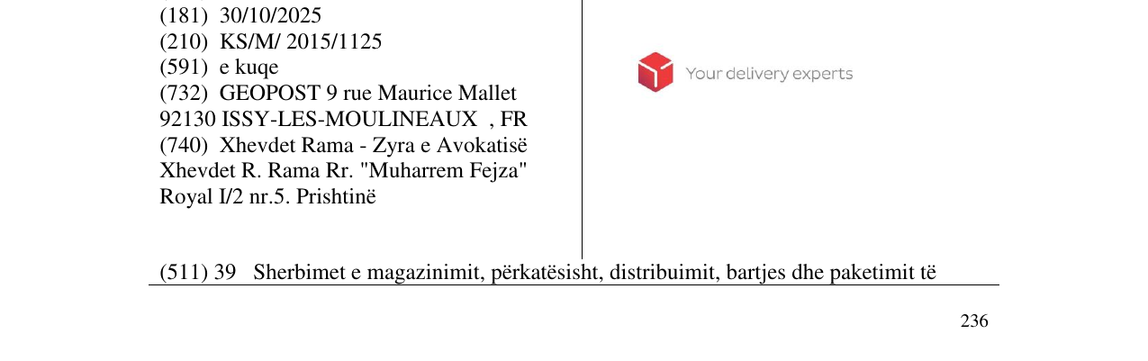 Zëri i markës Your delivery experts në buletin