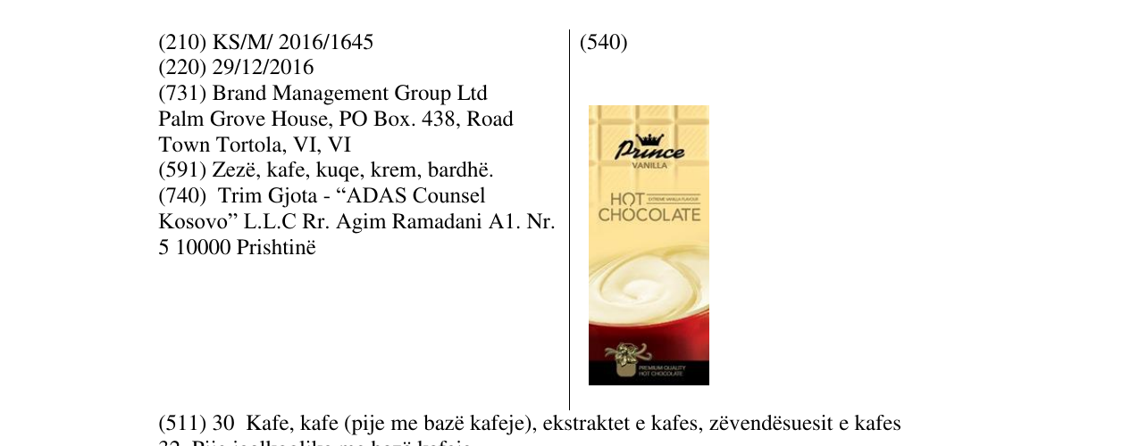 Zëri i markës Prince në buletin
