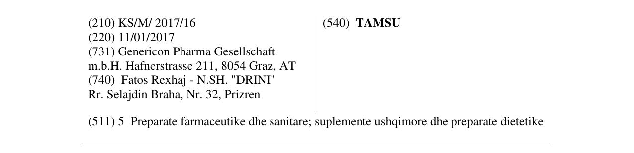 Zëri i markës TAMSU në buletin